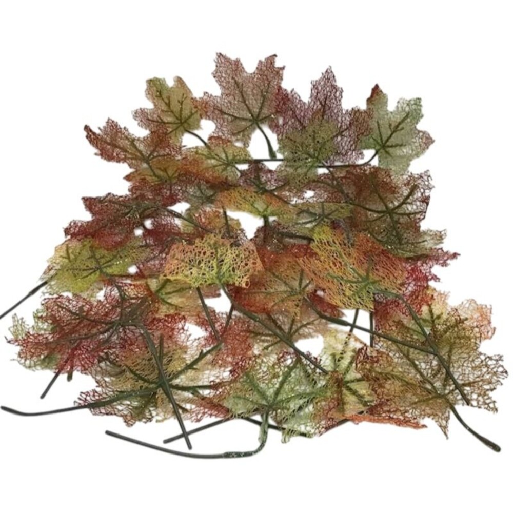 Fall Leaves Maple Leaf Decor Autumn 38 Thanksgiving Glitter String Veins Wire